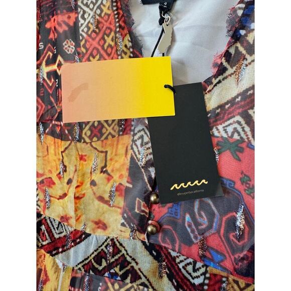 LE SUPERBE‎ - Wo Joni Long Sleeve Maxi Dress - Tapestry Patchwork - size 4 (NWT) - Picture 7 of 16